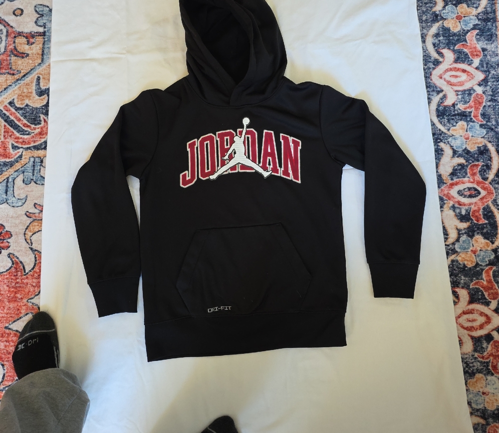 Jordan Black Hoodie with Red Accents